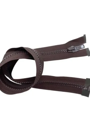 Cerniera Chiusura Zip Lampo Plastica Pressofusa Carrarmato 1 Cursore Divisibile Marrone Cm 52 Reso Gratuito