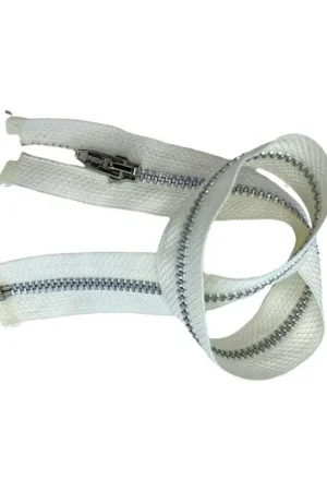 Cerniera Chiusura Zip Lampo Panna Catena 4 Mm Metallo Argento Divisibile 36 Cm Prezzo Scontato
