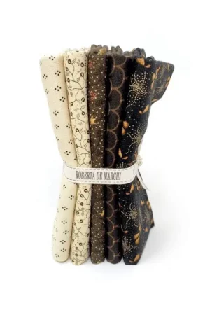 A Buon Prezzo 5 Fat Quarter 50 x 55 cm Marrone Nero e Panna, Right as Rain by Kim Diehl