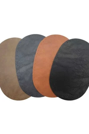 Consegna Rapida Coppia Toppe Termoadesive Eco Pelle Camoscio Taglio Laser Impuntura 10x15 Cm