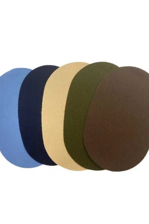 Coppia Toppe Patches Termoadesive Cotone Gabardine Effetto Jeans Taglio Laser Marbet Duek 10x16 Cm Promo Stagionale