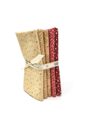 Prezzo Basso 5 Fat Quarter 50 x 55 cm Nocciola e Amarena, EQP New Vintage