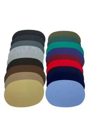 Esclusivo Coppia Toppe Maglina Jersey Termoadesive Tinta Unita 10x16 Cm Made in Italy