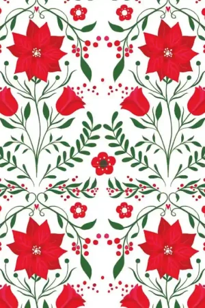 Nuovo Arrivo Tela Poplin Katia - Xmas Flowers
