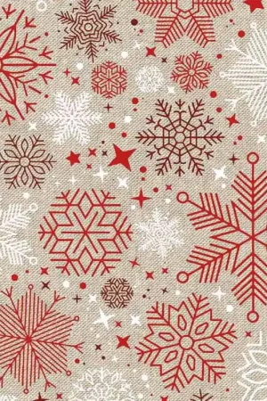 Nuova Collezione Tessuto Recycled Canvas Katia - Xmas Snowflakes