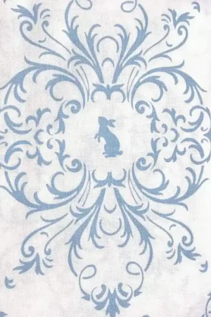 Acquista Ora Gutermann Summer Loft, Tessuto Bianco con Conigli e Ghirigori Azzurri