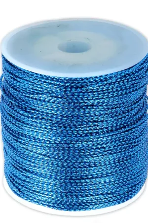 Bobine de fil polyester métallisé 1 mm Bleu x 100 m Offerta Del Giorno