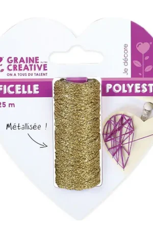 Fil polyester métallisé 1 mm Doré x 25 m Offerta