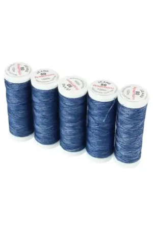 Set di 5 filati per Jeans da 150m, Blu 4021 - Ackermann Jeans 80 Scelto Dai Clienti
