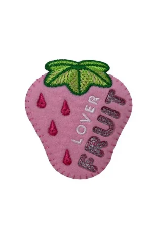 Più Venduto Applicazione Termoadesiva Patch Fragola Rosa Ricamo Scritta Lover Fruit 6x6 Cm