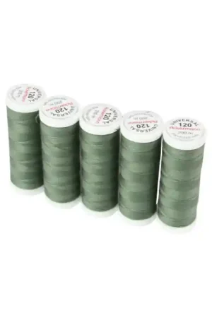 Esclusivo Set di 5 filati per cucire da 200m, Verde Mimetico 0757 - Ackermann Universal 120