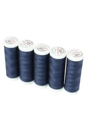 Offerta Lampo Set di 5 filati per cucire da 200m, Blu Navy 8039 - Ackermann Universal 120