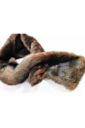 Economico Sciarpa in eco pelliccia con buco per infilarla 95x13 centimetri