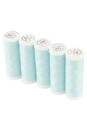 Set di 5 filati per cucire da 200m, Azzurro 0727 - Ackermann Universal 120 Ultimissimo Modello