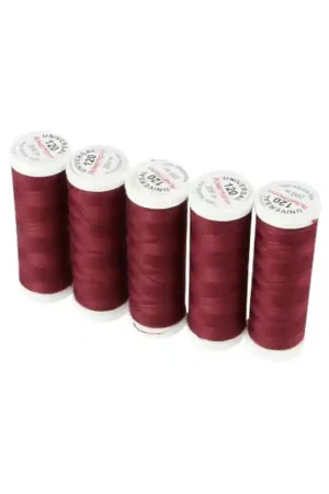 Bestseller Set di 5 filati per cucire da 200m, Bordeaux 0827 - Ackermann Universal 120