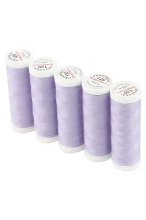 Spedizione Gratuita Set di 5 filati per cucire da 200m, Lavanda 7241 - Ackermann Universal 120