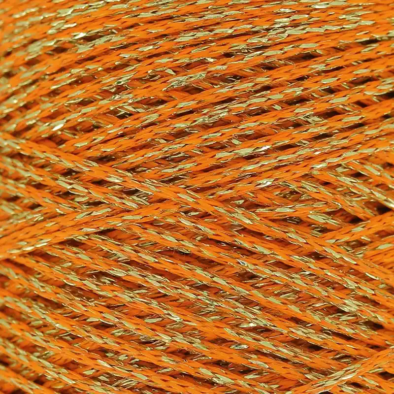 Prezzo Ridotto Fil synthétique poissé métallisé 1 mm Orange/Doré x 1 m