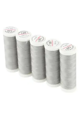 Prezzo Ridotto Set di 5 filati per cucire da 200m, Grigio 0784 - Ackermann Universal 120