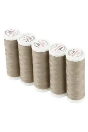 Set di 5 filati per cucire da 200m, Tortora 7741 - Ackermann Universal 120 Offerta Lampo