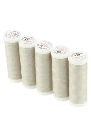Set di 5 filati per cucire da 200m, Platino 0773 - Ackermann Universal 120 Occasione Imperdibile