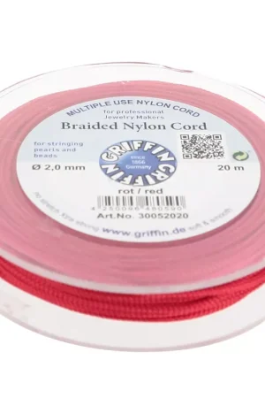 Fil de jade - Fil nylon tressé européen Griffin 2 mm - Red x20m Offerta Del Giorno
