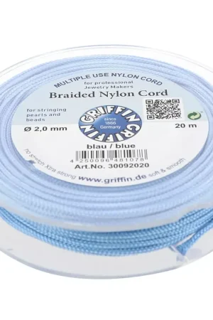 Fil de jade - Fil nylon tressé européen Griffin 2 mm - Blue x20m Prezzo Conveniente