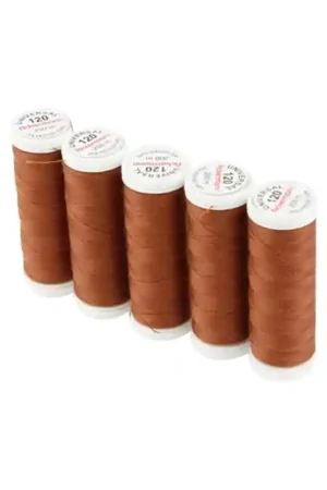 Set di 5 filati per cucire da 200m, Bronzo 7622 - Ackermann Universal 120 Consegna Rapida