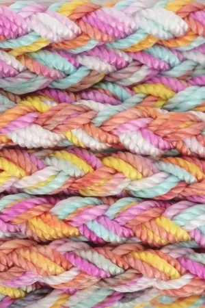 Spedito Oggi Cordon en nylon tressé 4 mm - Multicolore Pastel x3m