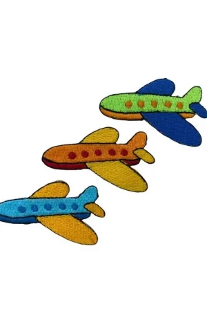 Più Venduto Applicazione Termoadesiva Patch Ricamo Aereo Colorato 50x25 Mm