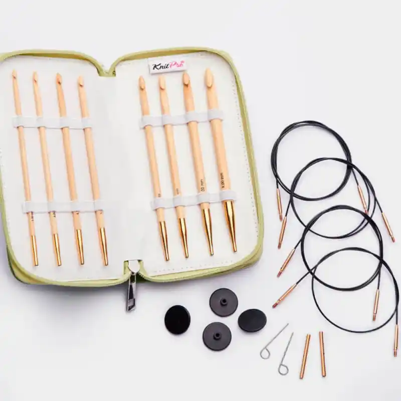 Set di Uncinetti Tunisini Intercambiabili Bamboo - KnitPro Quantità Limitata