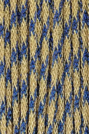 Popolare Fil nylon tressé métallisé 0.85 mm - Premium - Doré - Bleu royal x10m