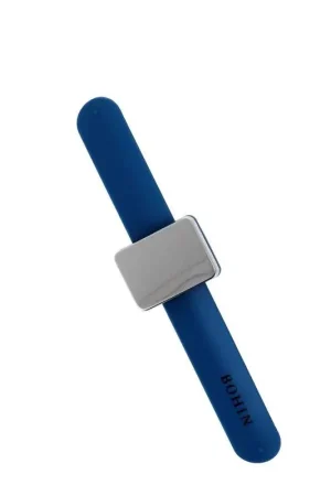 Bohin, Puntaspilli Magnetico da polso con Bracciale in silicone - Blu Ultimissimo Modello