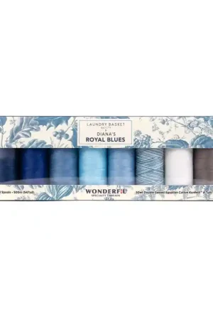 Acquista Ora Set di 8 Filati Azzurri di Cotone Egiziano - Diana’s Royal Blues by Edyta Sitar, Wonderfil