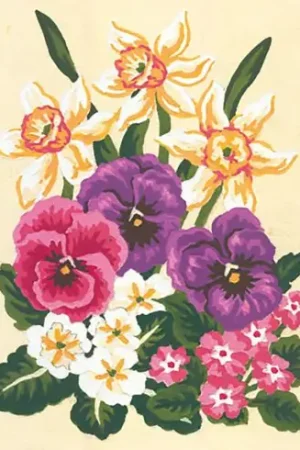 Spedito Oggi Canovaccio antico - Fiori di primavera - Collection d'Art