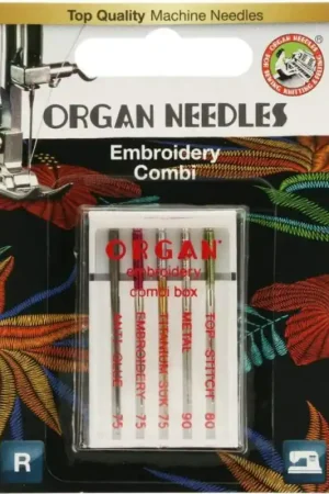 5 Aghi da Ricamo Combinati 75-90 per Macchina da Cucire - Embroidery Combi, Organ Needles Soddisfatti O Rimborsati