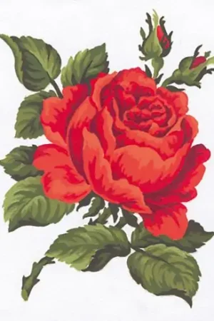 Di Tendenza Canovaccio antico - Rose rosa - Collection d'Art