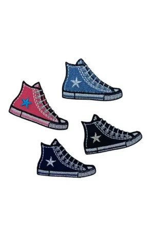 Applicazione Termoadesiva Patch Ricamo Scarpa Stella 5x3 Cm Professionale