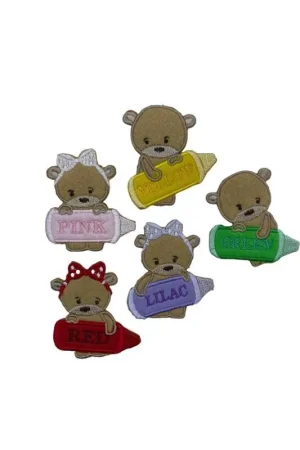 Ordina Subito Applicazione Termoadesiva Orso Beige Biberon Colori 6x6 Cm