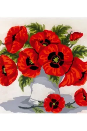 Solo Oggi Canovaccio antico - Mazzo di papaveri - Collection d'Art