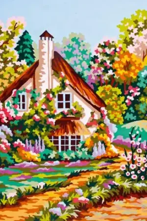 Spedizione Gratuita Canovaccio antico - Il cottage fiorito - Collection d'Art