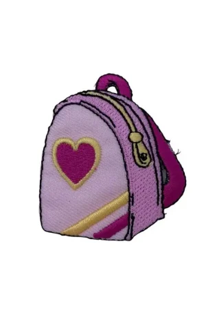 Applicazione Termoadesiva Zaino Rosa Ricamo Cuore Patch 5x6 Cm Pagamento Sicuro