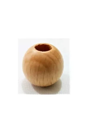 Offerta 2 Perle legno con buco largo decoupage mm 25