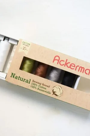 Promozione Esclusiva Set di 6 filati per cucire 100% Cotone da 500m - Ackermann Natural