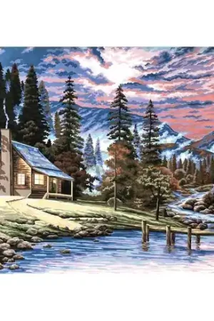 Prezzo Di Fabbrica Canovaccio antico - Capanna in riva al fiume - Gobelin. L