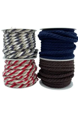 Prezzo Di Fabbrica Passamaneria Cordone Intrecciato 3 Capi Cotone Tinta Solida 10 Mm