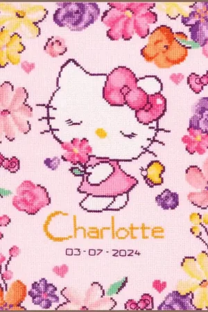 Nuovo Arrivo Kit a Punto Croce - Hello Kitty con Fiori - Vervaco