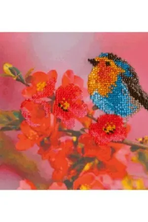 Kit di ricamo con perline - Elegante piccolo uccello - Charivna Mit Novità