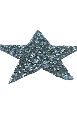 Nuova Collezione Applicazione Termoadesiva 948 Patch Stella Pietre Strass 6x6 Cm