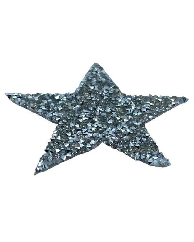 Nuova Collezione Applicazione Termoadesiva 948 Patch Stella Pietre Strass 6x6 Cm