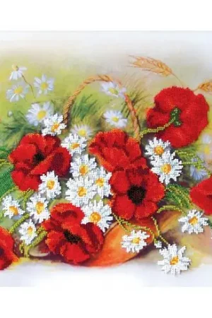 Direttamente Dal Produttore Kit di ricamo con perline - Papaveri rossi - Charivna Mit